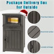 Afuera Living 48-Gallon Light Coffee Lockable Resin Delivery Box with Sign