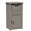 Afuera Living 48-Gallon Light Coffee Lockable Resin Delivery Box with Sign
