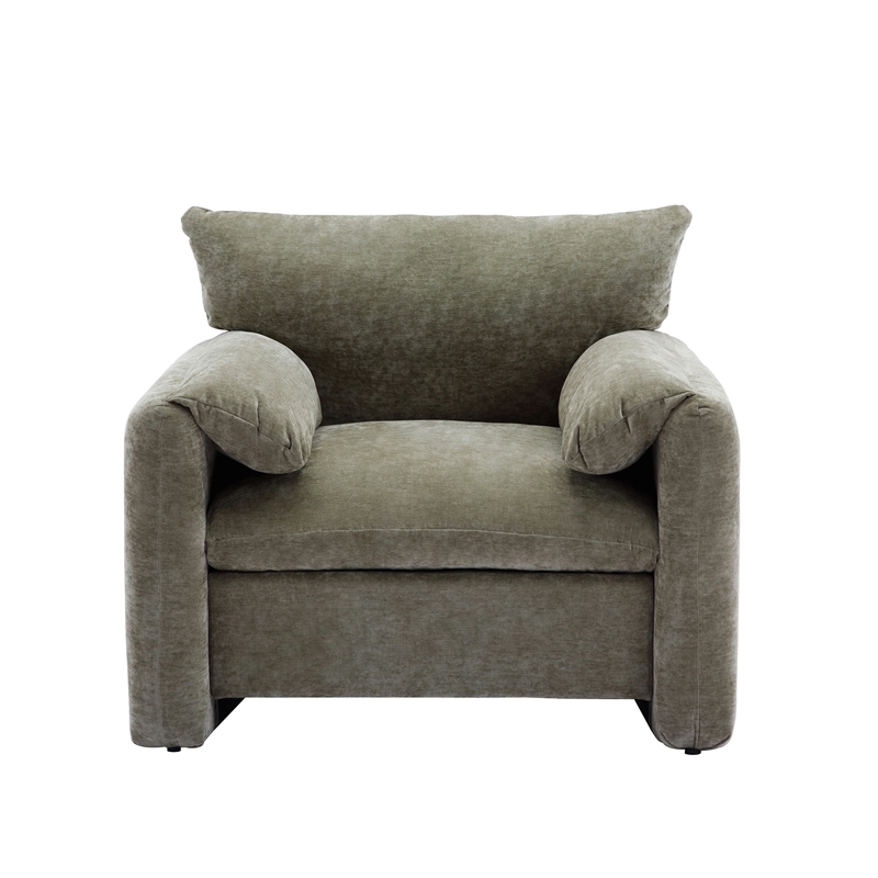 Afuera Living Matcha Green Chenille Oversized Armchair with 330 lbs Capacity