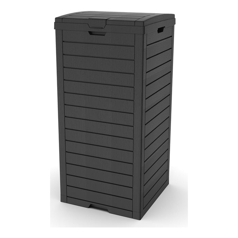 Afuera Living 31-Gallon Black Outdoor Lockable No-Tools Concealed Trash Can