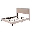 Afuera Living Queen Beige Velvet Platform Bed 500 lbs Box Spring Needed