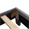 Afuera Living Queen Gray Velvet Platform Bed 500 lbs Box Spring Needed