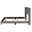 Afuera Living Queen Gray Velvet Platform Bed 500 lbs Box Spring Needed