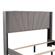 Afuera Living Queen Gray Velvet Platform Bed 500 lbs Box Spring Needed