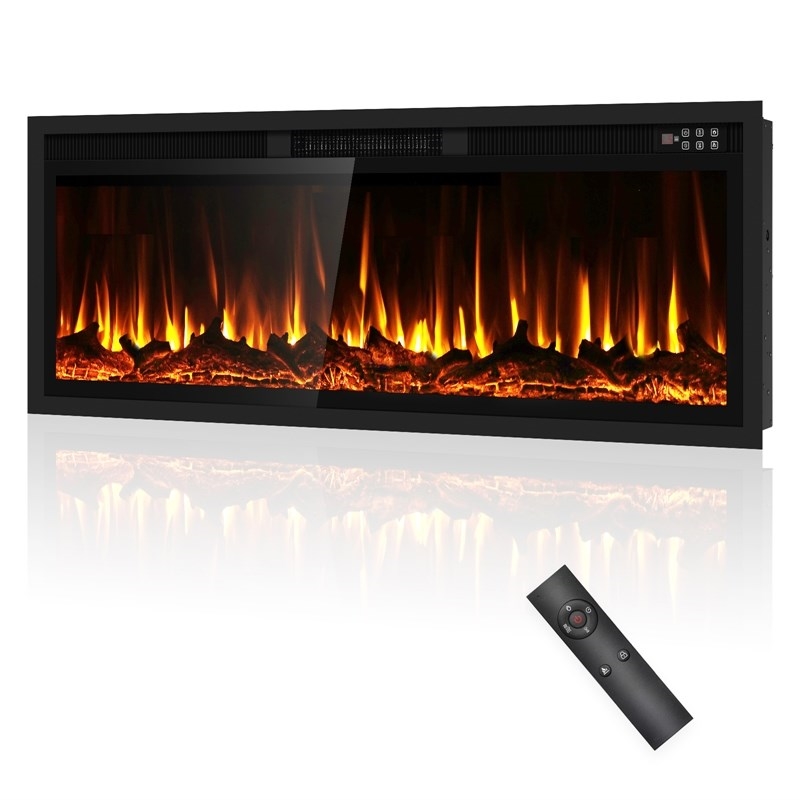 Afuera Living 50-Inch Black ETL Certified 3D LED Electric Fireplace 750W/1500W