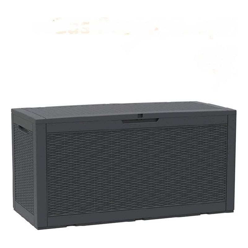 Afuera Living 100-Gallon Black Resin Lockable Outdoor Storage Box w/ Gas Spring