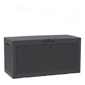 Afuera Living 100-Gallon Black Resin Lockable Outdoor Storage Box w/ Gas Spring