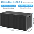 Afuera Living 100-Gallon Black Resin Lockable Outdoor Storage Box w/ Gas Spring