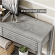 Afuera Living 40-Inch Grey Fluted Console Table with 2 Drawers 39.4x11.7