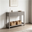 Afuera Living 40-Inch Grey Fluted Console Table with 2 Drawers 39.4x11.7