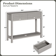 Afuera Living 40-Inch Grey Fluted Console Table with 2 Drawers 39.4x11.7