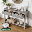 Afuera Living 40-Inch Grey Fluted Console Table with 2 Drawers 39.4x11.7