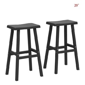 Afuera Living Textured Seat Black Resin Bar Stool 16.97x14.29x28.94 Inches
