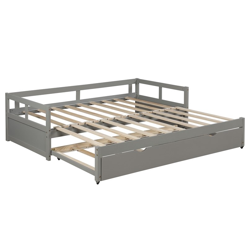 Afuera Living Grey Pine Extending Twin to King Daybed with Trundle