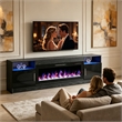 Afuera Living 80-Inch Black TV Stand 42-Inch 20-Colour LED Fireplace for 90-Inch