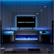 Afuera Living 80-Inch Black TV Stand 42-Inch 20-Colour LED Fireplace for 90-Inch