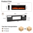 Afuera Living 80-Inch Black TV Stand 42-Inch 20-Colour LED Fireplace for 90-Inch