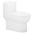 Afuera Living White Ceramic 1-Piece Dual Flush Toilet 11.8-Inch Rough-In