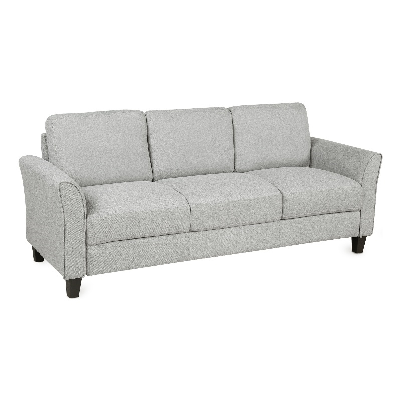 Afuera Living 3-Seat Linen Fabric Sofa with Hardwood Frame in Light Grey