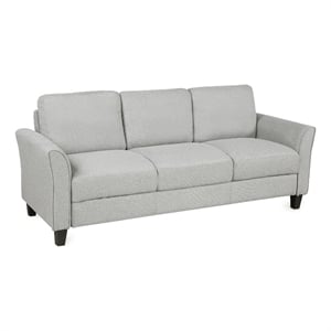 Afuera Living 3-Seat Linen Fabric Sofa with Hardwood Frame in Light Grey