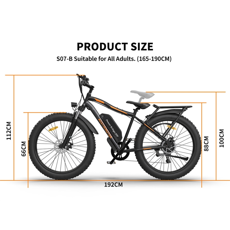 Afuera Living 750W Fat Tire Electric Bike 48V 13Ah Battery 26x4.0 Inch Tyres