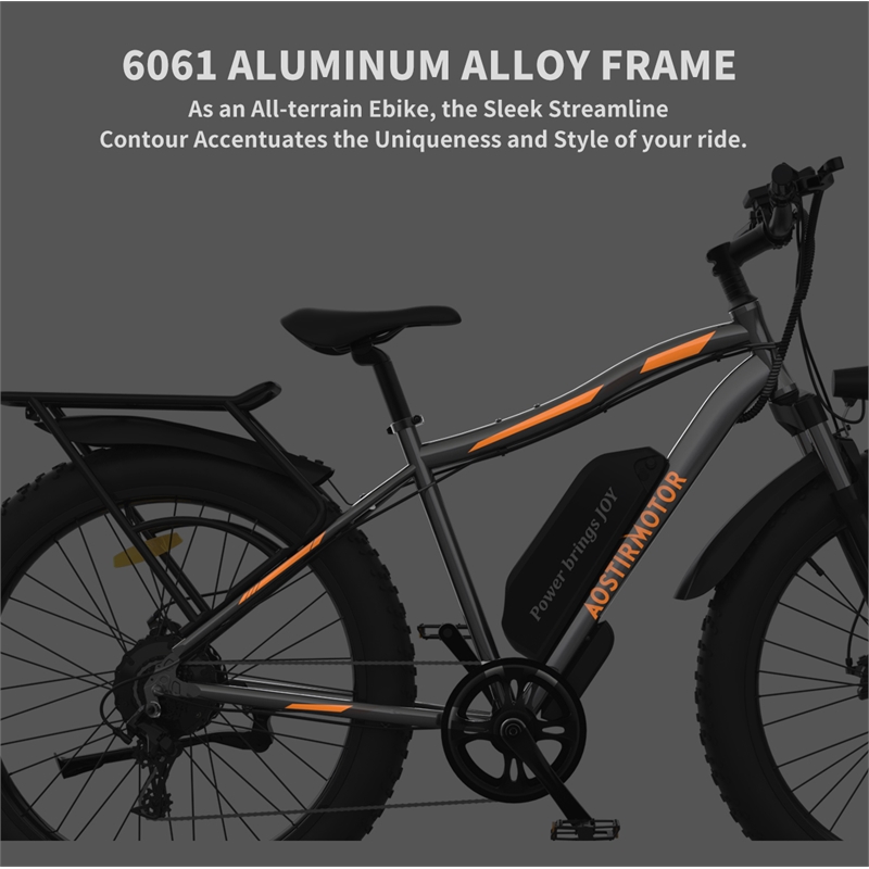 Afuera Living 750W Fat Tire Electric Bike 48V 13Ah Battery 26x4.0 Inch Tyres