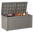 Afuera Living 120-Gallon Light Coffee Lockable Weatherproof Outdoor Storage Box