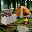 Afuera Living 120-Gallon Light Coffee Lockable Weatherproof Outdoor Storage Box