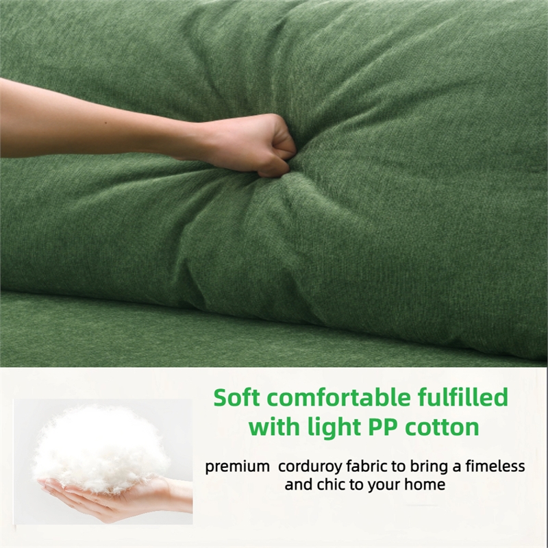 Afuera Living L-Shaped Foam-Filled Corduroy Sofa No Assembly Required
