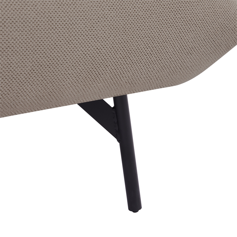 Afuera Living Mid-Century Oversized Fabric Armchair with Metal Legs