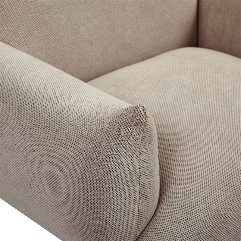 Afuera Living Mid-Century Oversized Fabric Armchair with Metal Legs