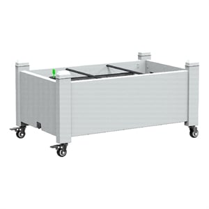 Afuera Living White Resin Planter with Reinforced Posts and Ventilation Slats