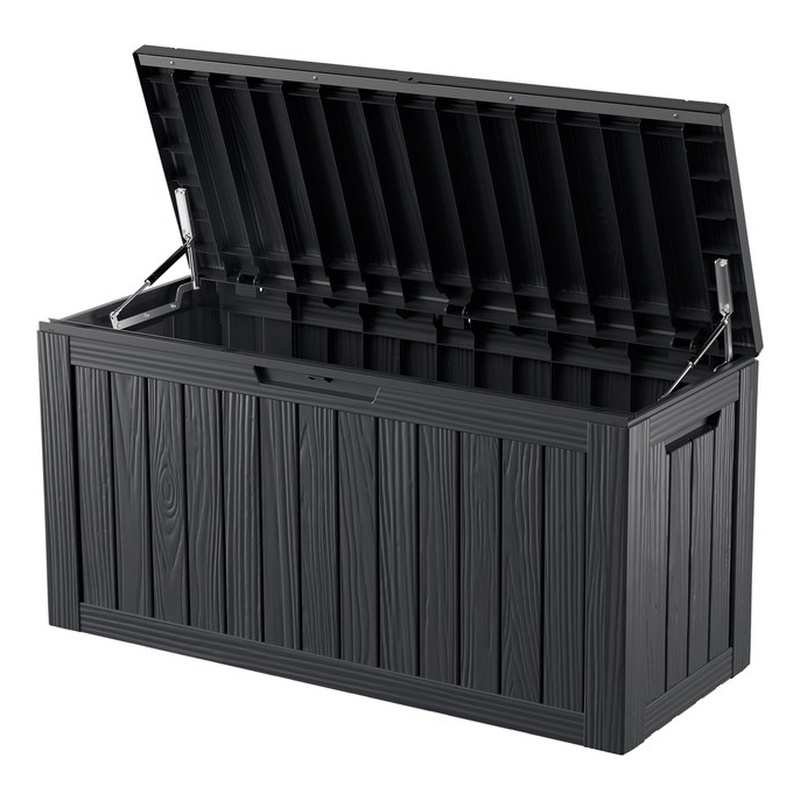 Afuera Living 80-Gallon Black Resin Patio Storage Box with 551 lbs Capacity