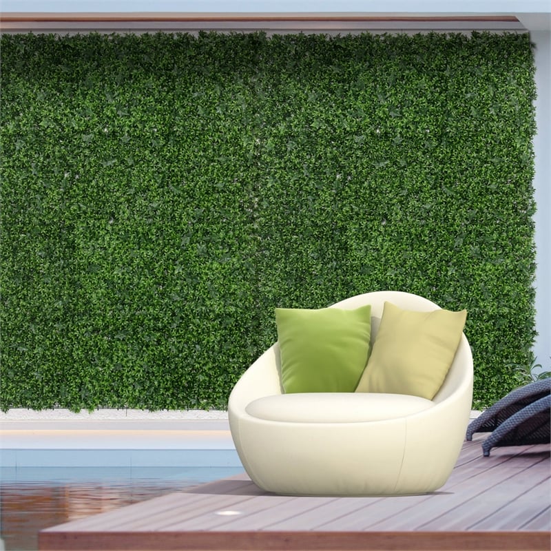 Afuera Living 12-Pack Green Artificial Grass Wall Panels 33 Sq Ft Total
