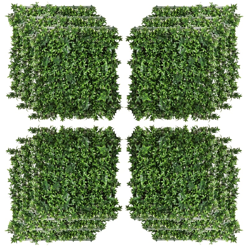 Afuera Living 12-Pack Green Artificial Grass Wall Panels 33 Sq Ft Total