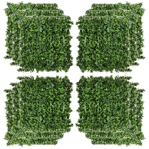 Afuera Living 12-Pack Green Artificial Grass Wall Panels 33 Sq Ft Total