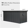 Afuera Living 150-Gallon Black PP Lockable Outdoor Waterproof Storage Box
