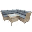 Afuera Living 4-Piece Outdoor Patio Wicker Rattan Sofa Set with Adjustable Backs