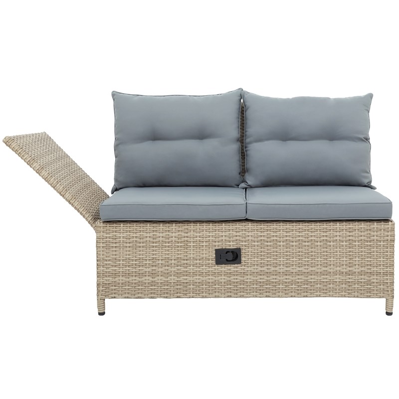 Afuera Living 4-Piece Outdoor Patio Wicker Rattan Sofa Set with Adjustable Backs