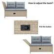 Afuera Living 4-Piece Outdoor Patio Wicker Rattan Sofa Set with Adjustable Backs