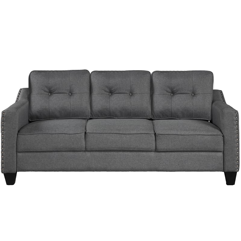 Afuera Living 3-Piece Linen Sectional Sofa Set with Tufted Cushions
