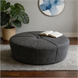Afuera Living 48-Inch Slate Blue Linen Oversized Oval Ottoman Bench