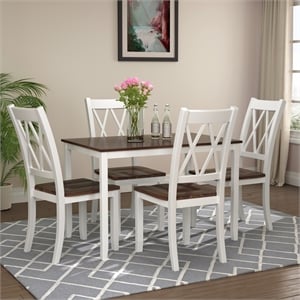 Afuera Living 5-Piece Wood Dining Table and Chair Set for Kitchen