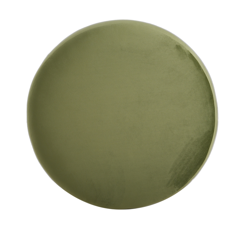 Afuera Living 30.5-Inch Green Velvet Round Ottoman with Foam Filling