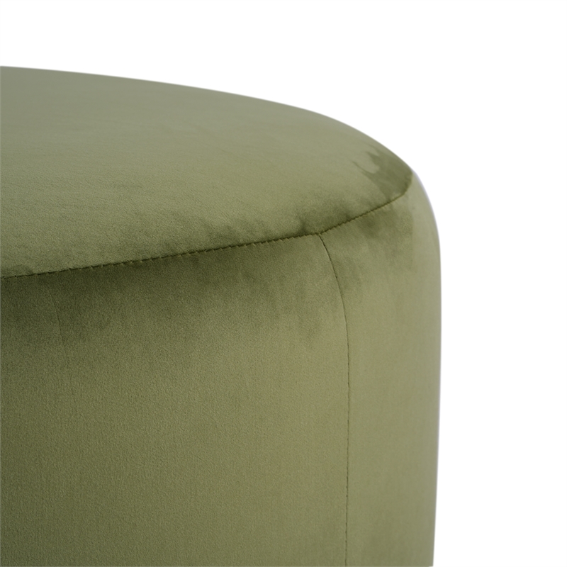 Afuera Living 30.5-Inch Green Velvet Round Ottoman with Foam Filling