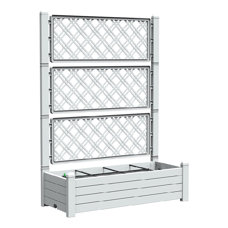 Afuera Living Gray Resin 3-Tier Vertical Plant Stand with Trellis