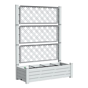 Afuera Living Gray Resin 3-Tier Vertical Plant Stand with Trellis