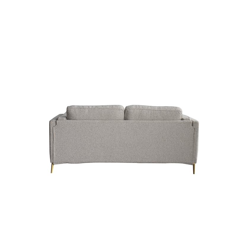 Afuera Living White Fabric Comfort Sofa with Tapered Wooden Legs
