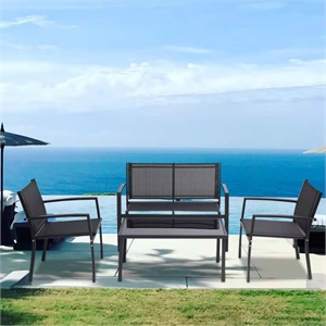 Afuera Living 4-Piece Outdoor Patio Conversation Furniture Set