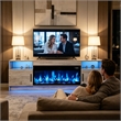 Afuera Living 70-Inch Gray TV Stand with 36-Inch Electric Fireplace